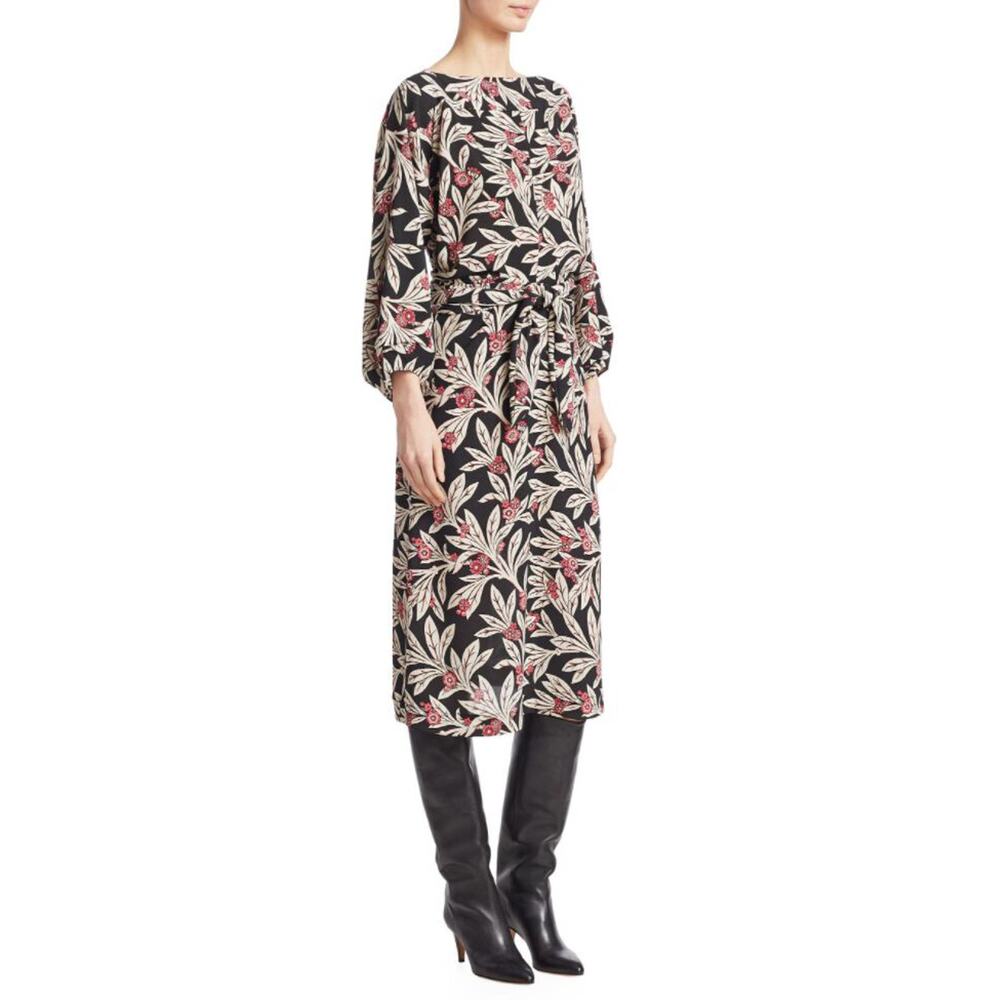 ISABEL MARANT ETOILE Lisa Midi Blouson Belt Dress Net-A-Porter 34 2 XS NWT $575